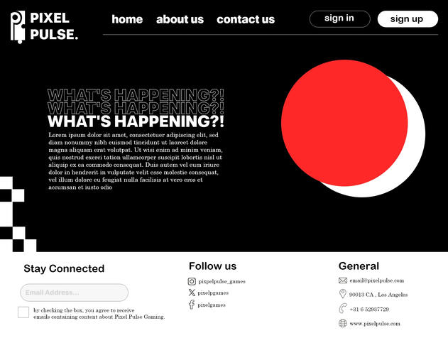 Landingspagina voor een gaming website gemaakt in Adobe XD
